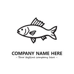 Fish silhouette logo company design vector illustration