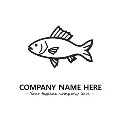 Fish silhouette logo company design vector illustration