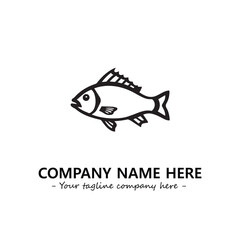 Fish silhouette logo company design vector illustration