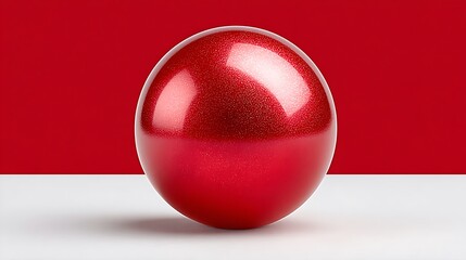Intense Red Pearl Bead Surrounded by Smooth and Minimalist Background Design