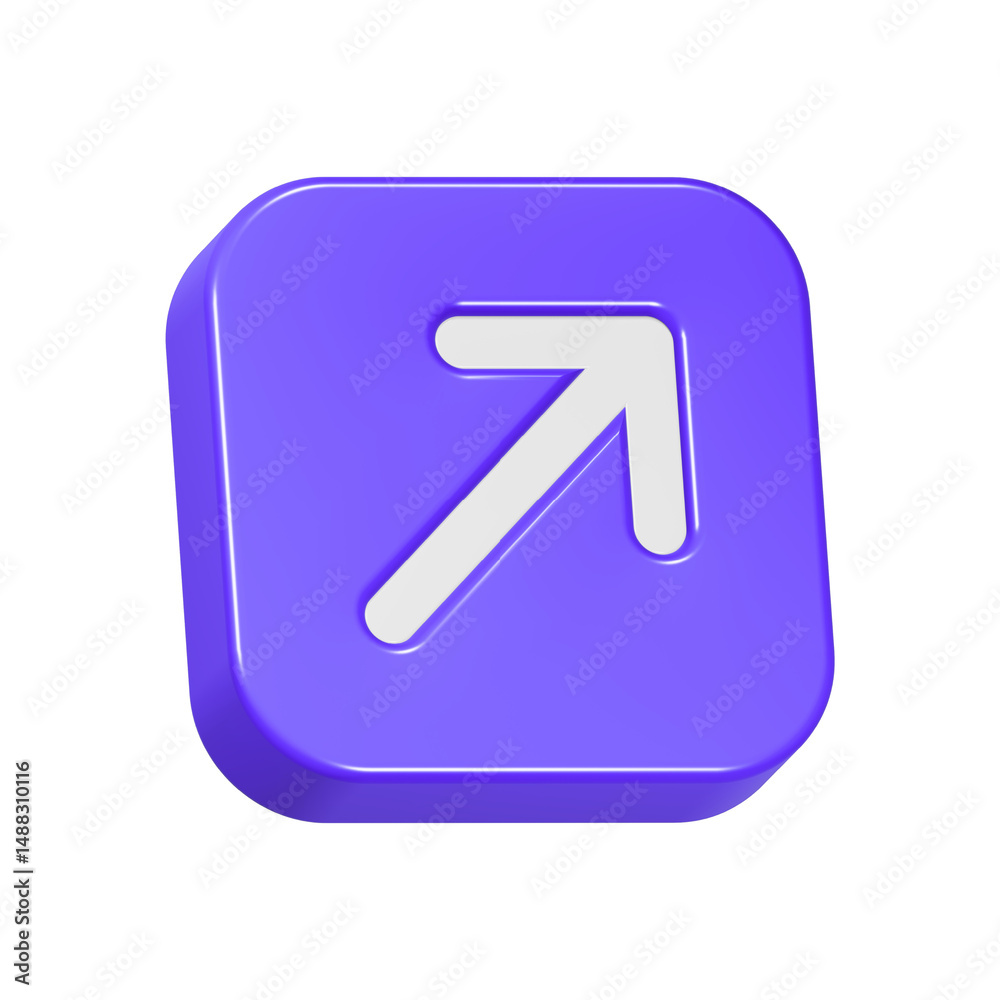 Poster arrow up button symbol 3d rendering
