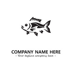 Fish silhouette logo company design vector illustration