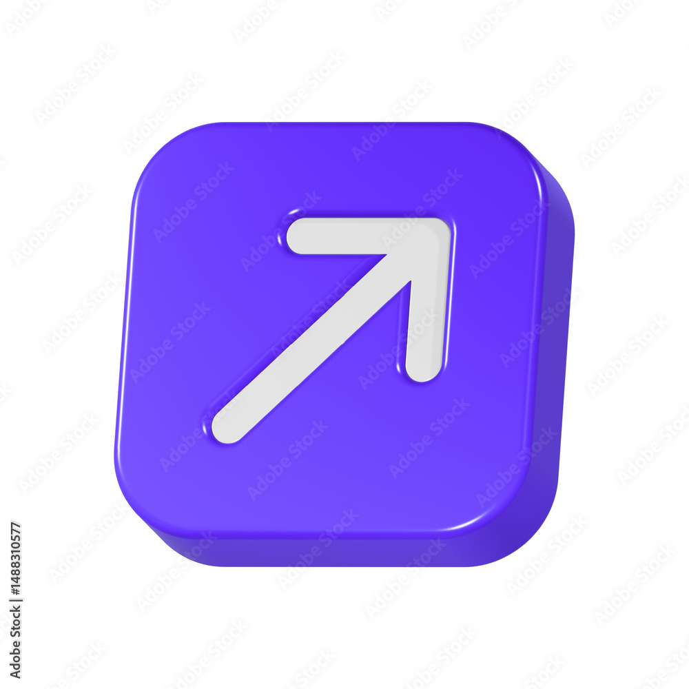 Poster arrow up button symbol 3d rendering