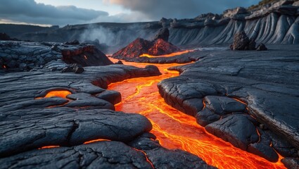 Volcano Eruption and Lava Movement