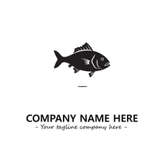 Fish silhouette logo company design vector illustration