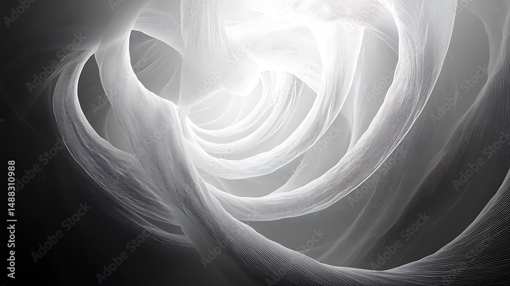 Poster abstract monochrome curves creating a dynamic and captivating visual experience