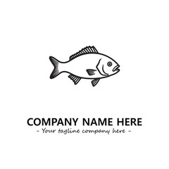 Fish silhouette logo company design vector illustration