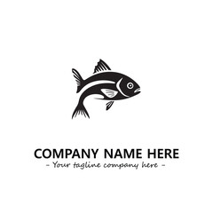 Fish silhouette logo company design vector illustration