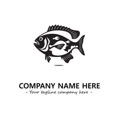 Fish silhouette logo company design vector illustration