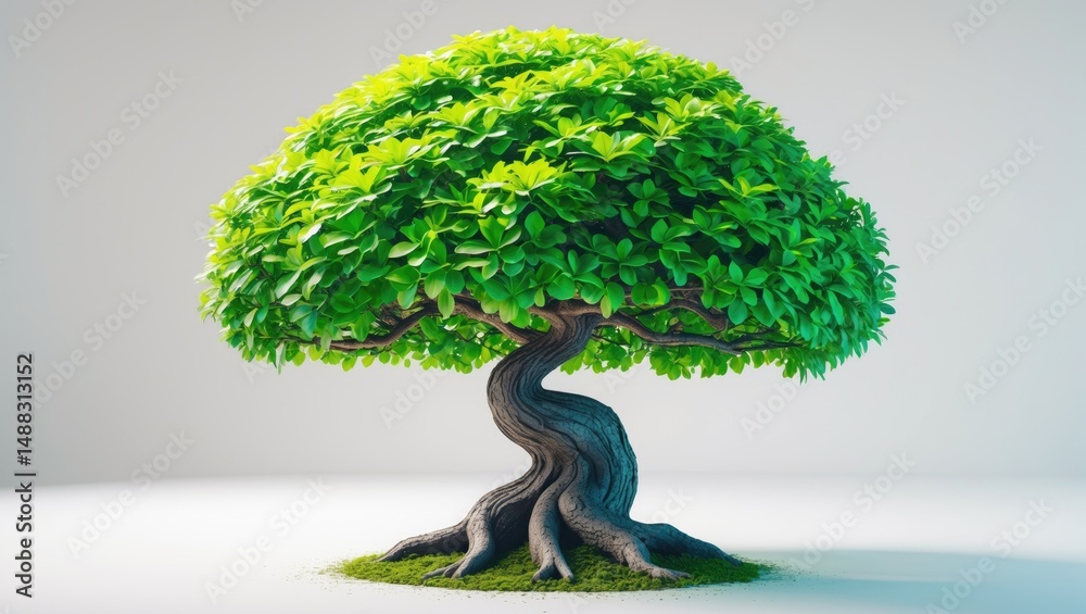 Aufkleber stunning topiary bonsai tree isolated on a white background with clipping path