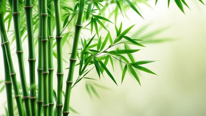 Charming bamboo plant decoration with a blurred background, close-up view with space for text