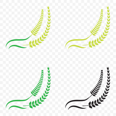 Bunch of Wheat Ears Vector Art Illustration on Transparent Background – Rustic Agricultural Design on Transparent Background. EPS 10.