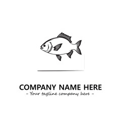 Fish silhouette logo company design vector illustration