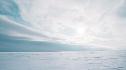 Fototapeta premium Tranquil Winter Serenity: White Sky Background Wallpaper for Enchanting Snow Scenes