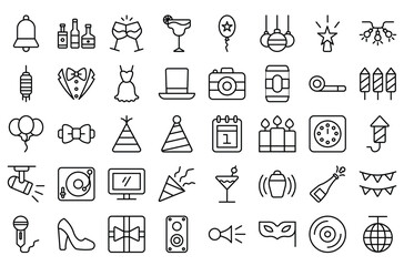 Festive celebrations and party icons galore