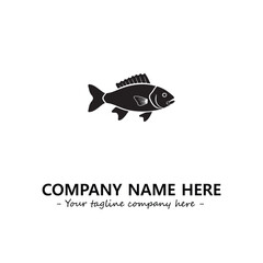 Fish silhouette logo company design vector illustration