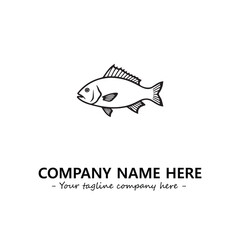 Fish silhouette logo company design vector illustration