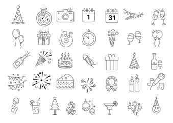Celebratory icon collection for festive occasions