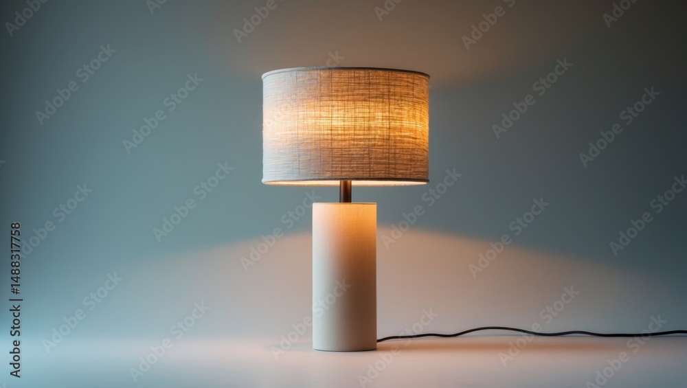 Poster Table lamp alongside lamp shade set on an isolated background