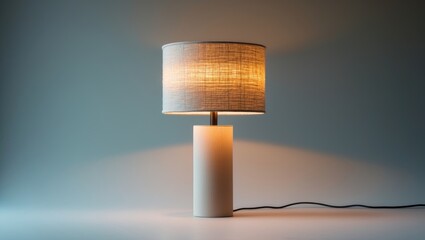 Table lamp alongside lamp shade set on an isolated background