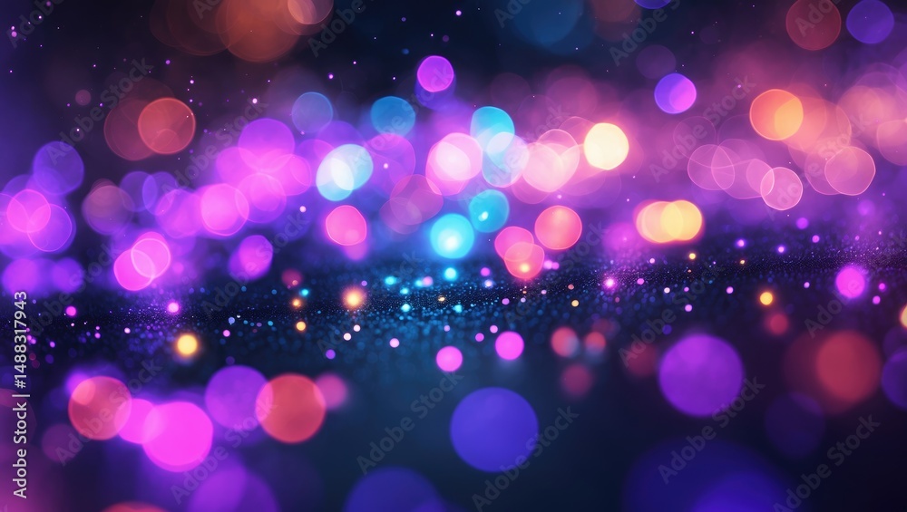 Aufkleber retro-inspired colorful flare and blurred bokeh effect on background