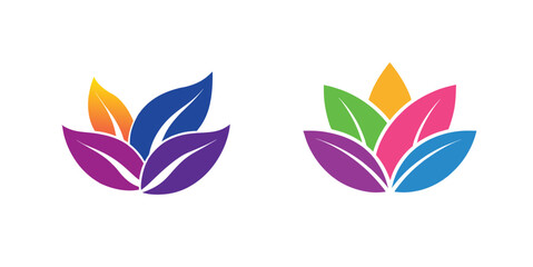 Obraz premium Set of colorful leaves logo