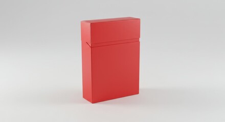 Minimalist Red Cigarette Box on White Surface