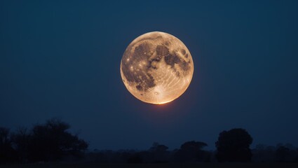 Naklejka premium Blood Moon and Supermoon