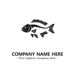 Fish silhouette logo company design vector illustration