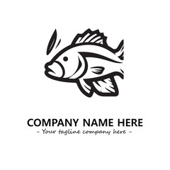 Fish silhouette logo company design vector illustration