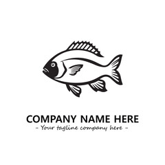 Fish silhouette logo company design vector illustration