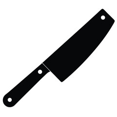 butcher element isolated chopping knife on white background