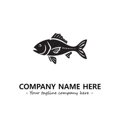 Fish silhouette logo company design vector illustration