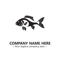 Fish silhouette logo company design vector illustration