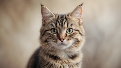 Image of a Tabby Cat, several months old, with selective focus