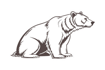 Obraz premium Hand-Drawn Bear Illustration – Wild Animal Sketch in Vintage Style 