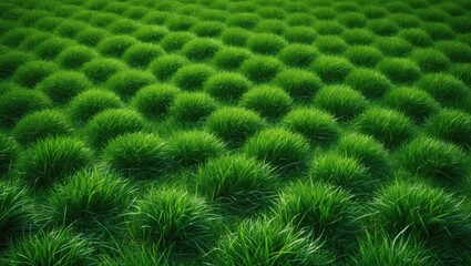 Vertical view of stadium grass court with natural and synthetic turf textures