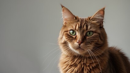 Obraz premium Brown feline with emerald eyes