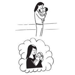 Mother and child Silhouttee
