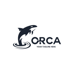 Orca whale silhouette logo design vector icon illustration graphic.  Suitable for your design need, logo, illustration, animation, etc.