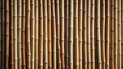 Fototapeta premium Patterned bamboo surface for wall or fence installation
