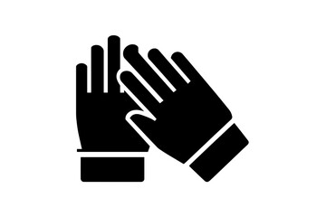 Abstract Illustration of Two Hands Clapping to Symbolize Applause and Celebration on White Background