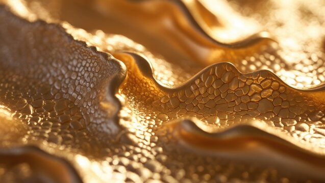 A lavish gold texture backdrop featuring intricate patterns and a brilliant shine, ideal for upscale designs, sophisticated branding, and creative artworks.