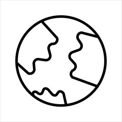 Earth Icon vector illustration . Black and white earth icon.