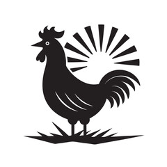 Rooster Crow Dawn Silhouette Morning Victory Call