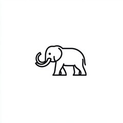 Obraz premium Elephant line art illustration, wildlife, African savanna, nature background, children's book