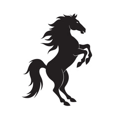 Rearing Horse Wild Movement Silhouette Untamed Spirit