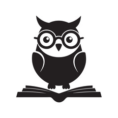 Wise Owl Book Branch Silhouette Scholarly Wisdom