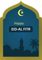  vector illustration of greeting templates for Eid al-Fitr and Eid al-Adha