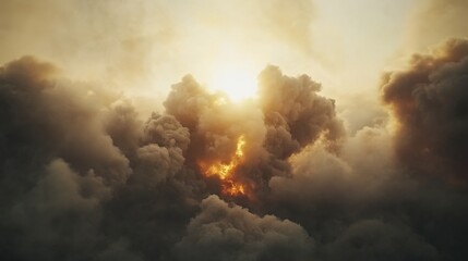 Dramatic Cloudscape with Sunlight Breaking Through
